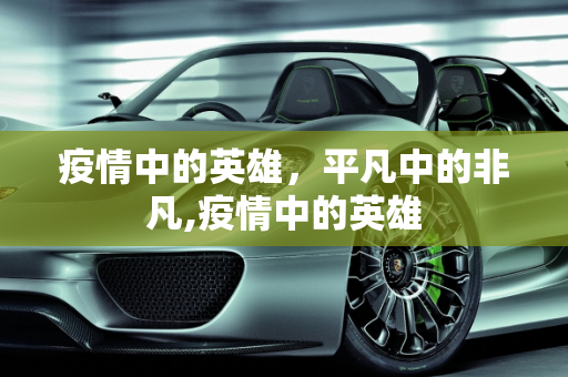 疫情中的英雄，平凡中的非凡,疫情中的英雄
