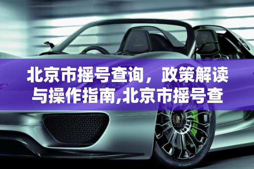 北京市摇号查询，政策解读与操作指南,北京市摇号查询